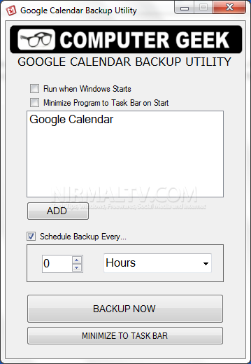 Take a Backup of your Google Calendar