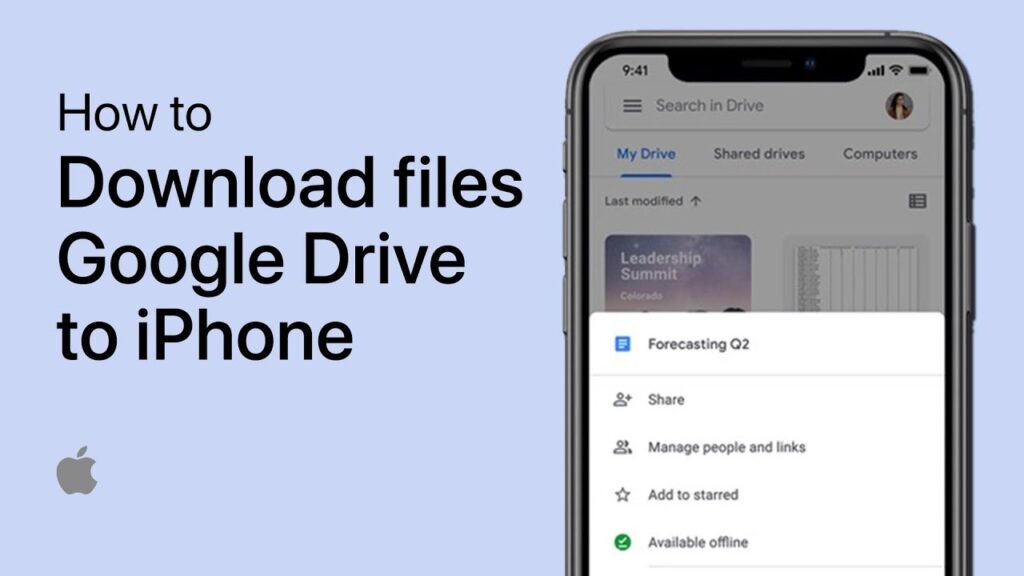 download photos and videos from Google Drive on iPhone