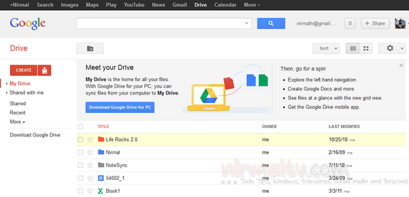 Google drive web