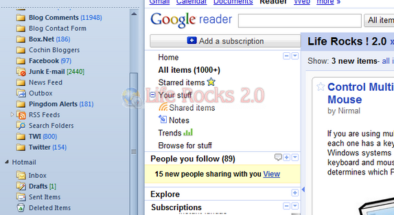 Google Reader in Outlook