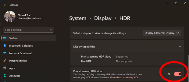 Enable HDR on Windows 11