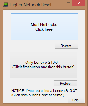 Higher netbook resolution