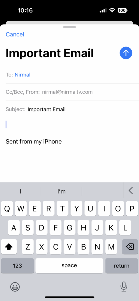 Schedule an Email on iPhone
