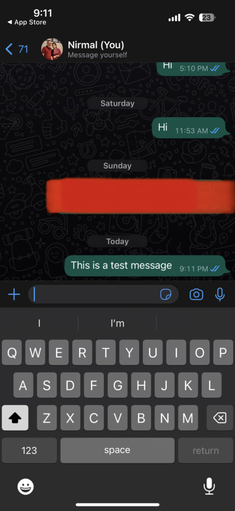 Send a Message to Yourself on WhatsApp