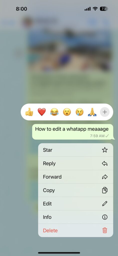 Edit a WhatsApp Message 