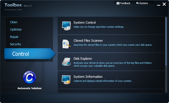 IOBIT Toolbox Control