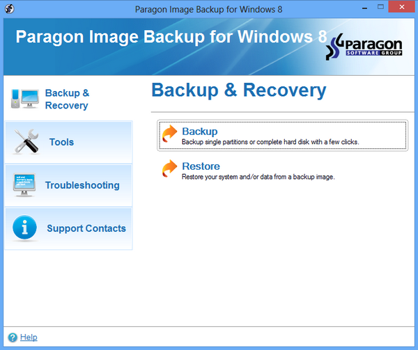 Image backup for Windows 8