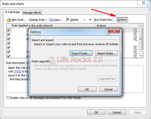 Import Export Rules in Outlook 2010