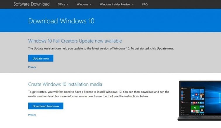 Install Windows 10 Fall creators update1