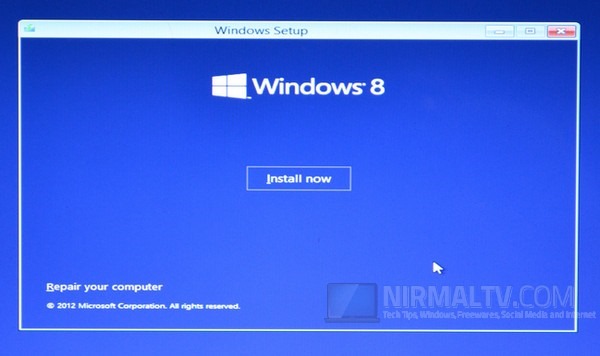 Install Windows 8