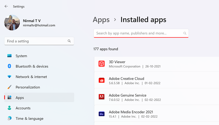 Repair Apps in Windows 11