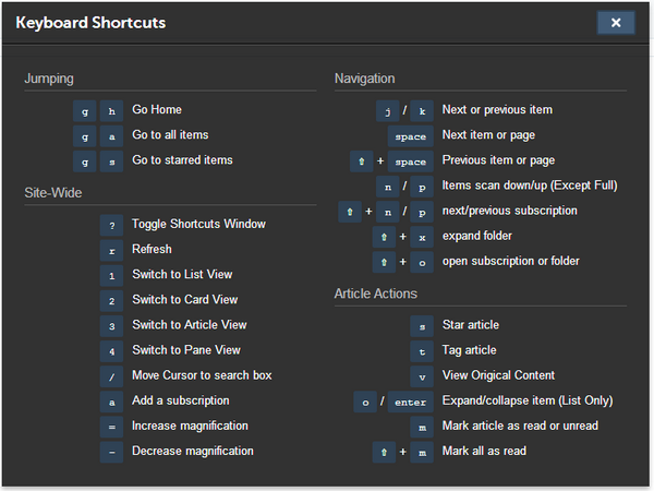 Keyboard shortcust