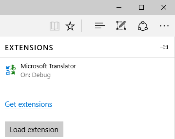 Load extensions in Edge