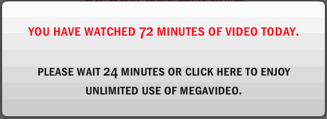 MegaVideo Limit