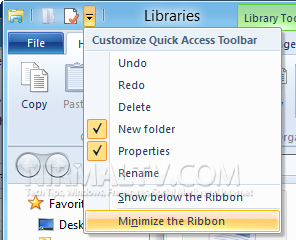 Minimize Ribbon UI