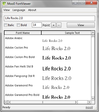 Moo0 Font Viewer