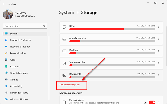 Reserved Storage in Windows 11