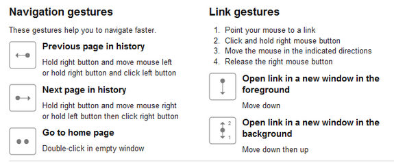 tab browser with mouse gesture