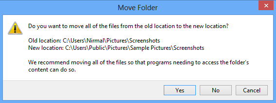 Move folder to new location