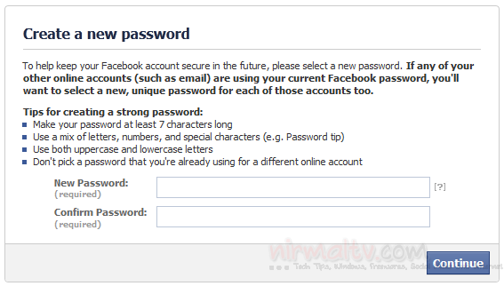 New password