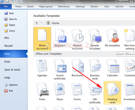greeting card templates for word 2010