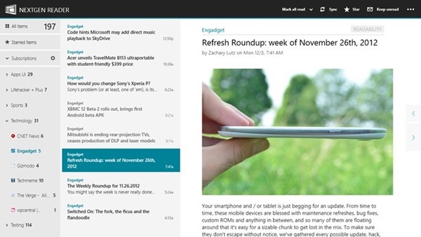 feed reader for windows 8