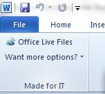 Office Live Files options