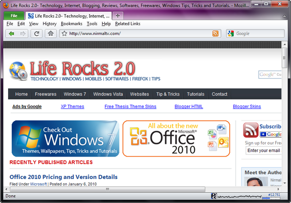 Office 2010 Theme Firefox