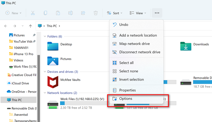 Target Folder for File Explorer in Windows 11