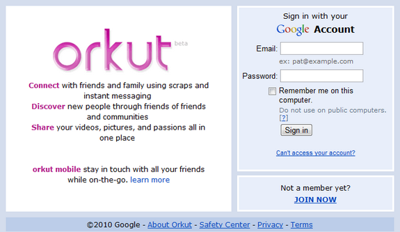 Orkut Login