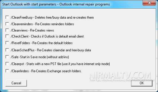 Outlook with parameters