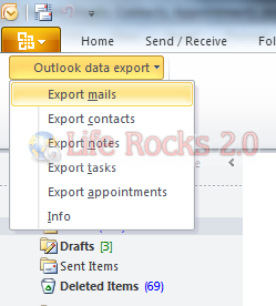 Outlook Export settings