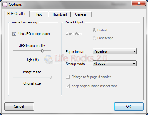 PDF Creation Options