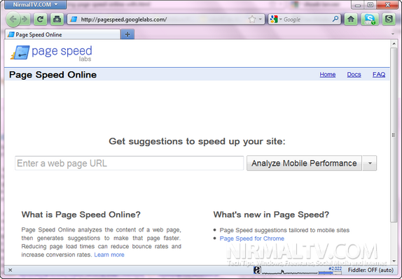 Page Speed Online Home