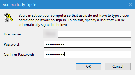 Windows 10 Automatic Login