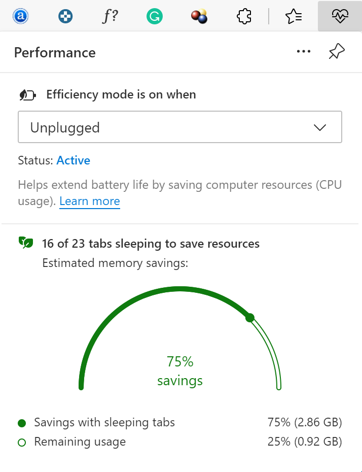 Use Efficiency Mode in Microsoft Edge