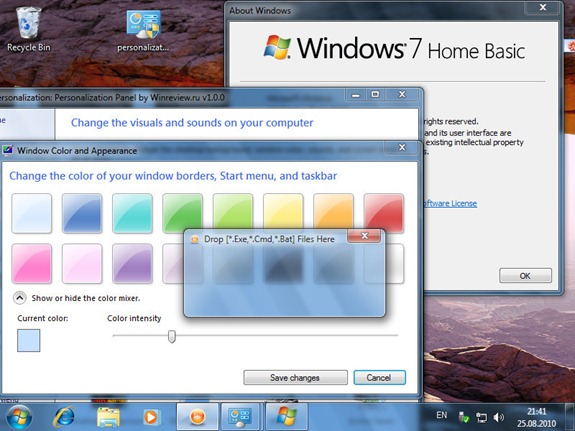Change Desktop Wallpaper and Aero Color in Windows 7 Starter Edition