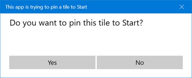 Pin tile start menu