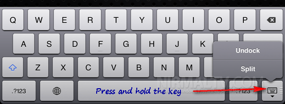 Press and hold keypad