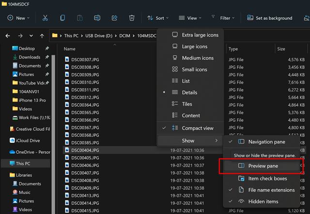 Enable Preview Pane for File Explorer in Windows 11