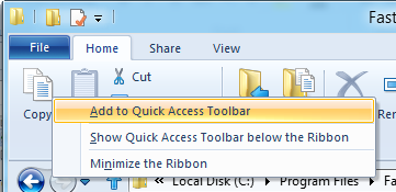 Quick Access tool bar