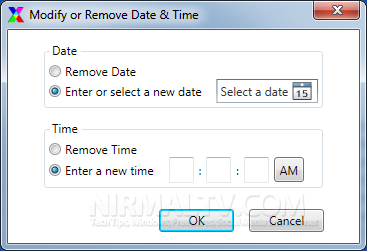 Remove date and time