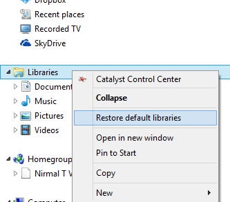 Restore default library