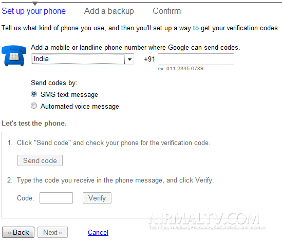 SMS verification