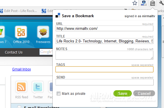 Save bookmarks