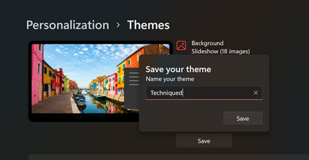 Save theme