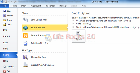 Save to Skydrive