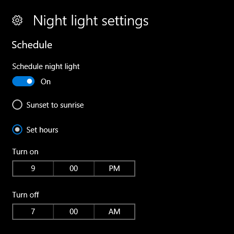 Schedule night light