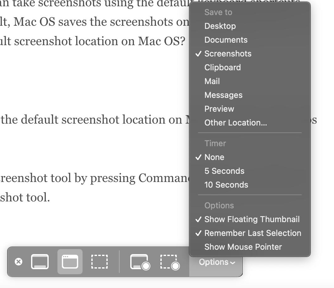 Change Default Screenshot Location on Mac Big Sur