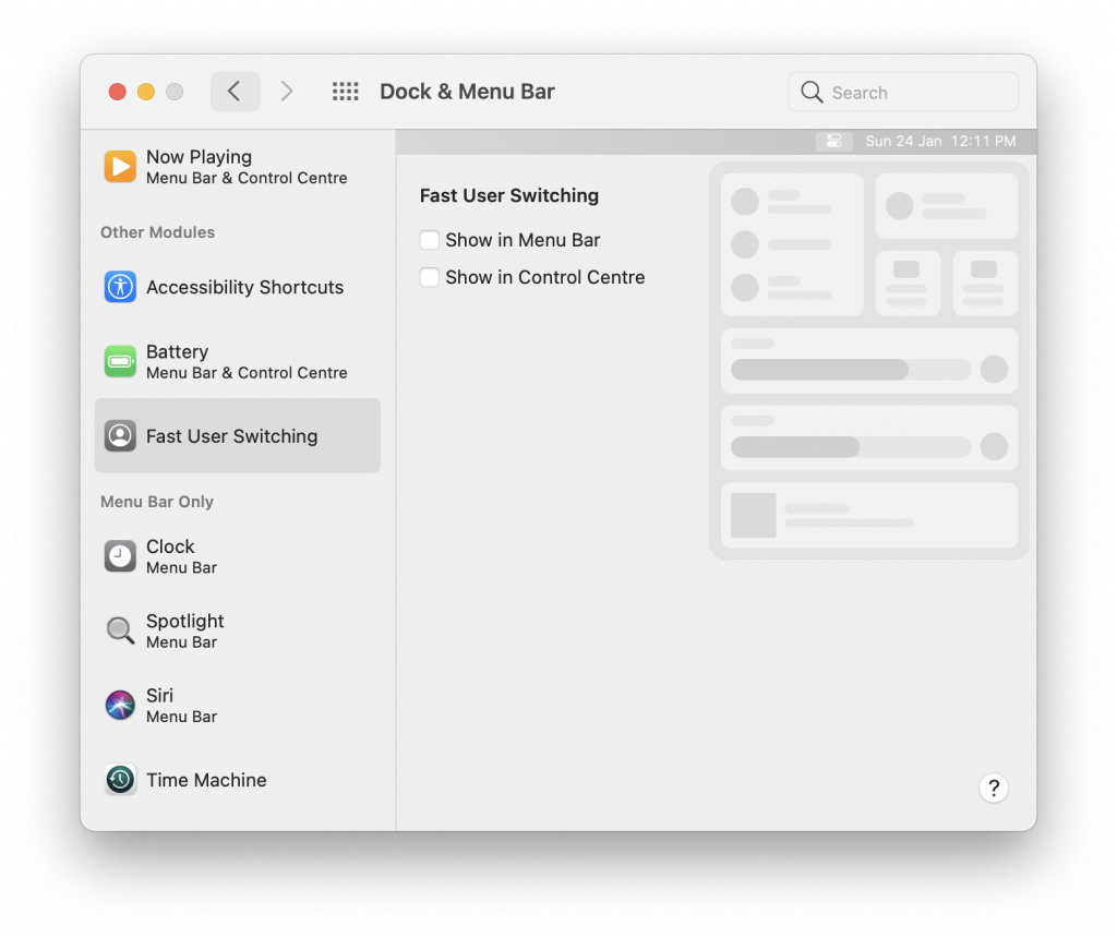 Enable Fast User Account Switching in macOS